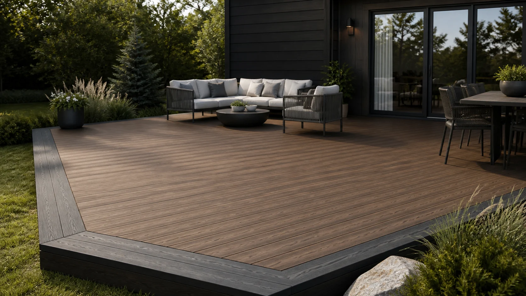 Composite Decking installed in a modern outdoor space